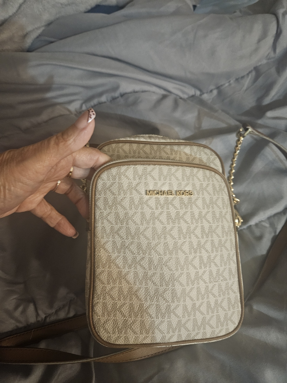 Beige Signature Crossbody Bag